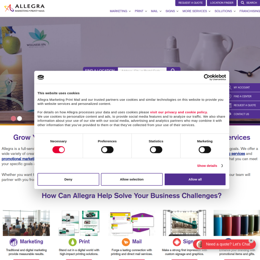 allegramarketingprint.com homepage screenshot