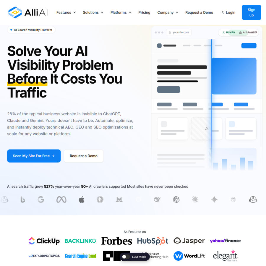 alliai.com homepage screenshot