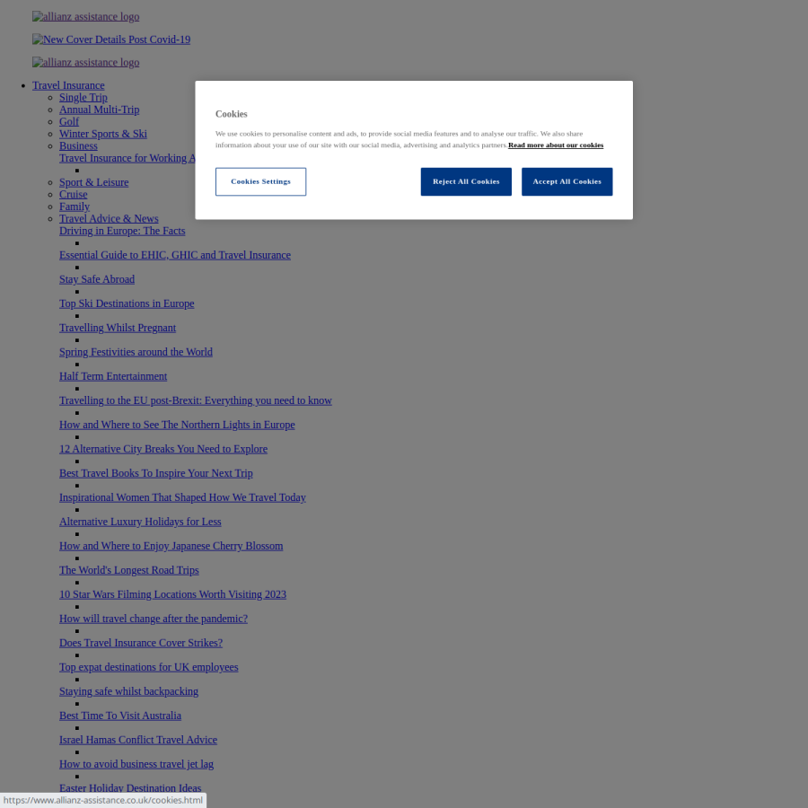 allianz-assistance.co.uk homepage screenshot