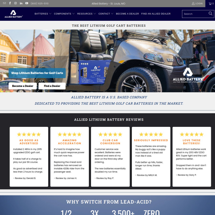 alliedlithium.com homepage screenshot