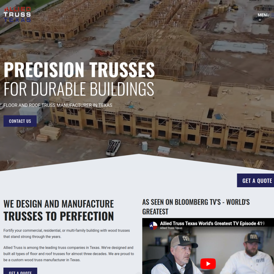 alliedtruss.com homepage screenshot