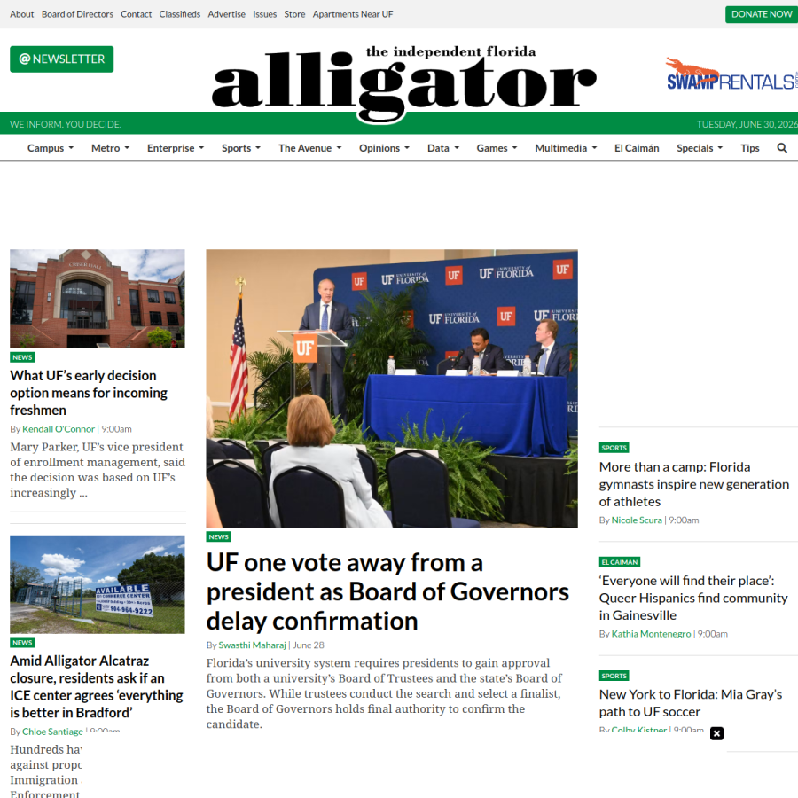 alligator.org homepage screenshot