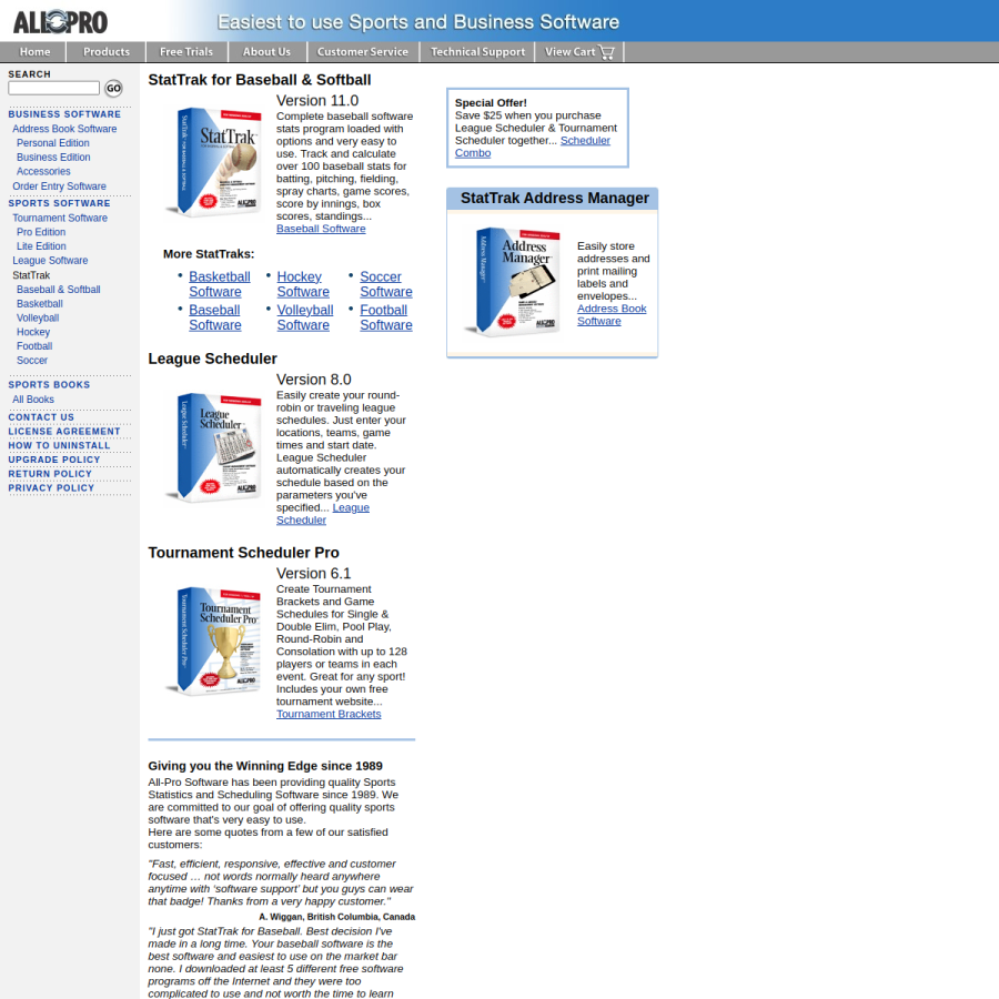 allprosoftware.com homepage screenshot