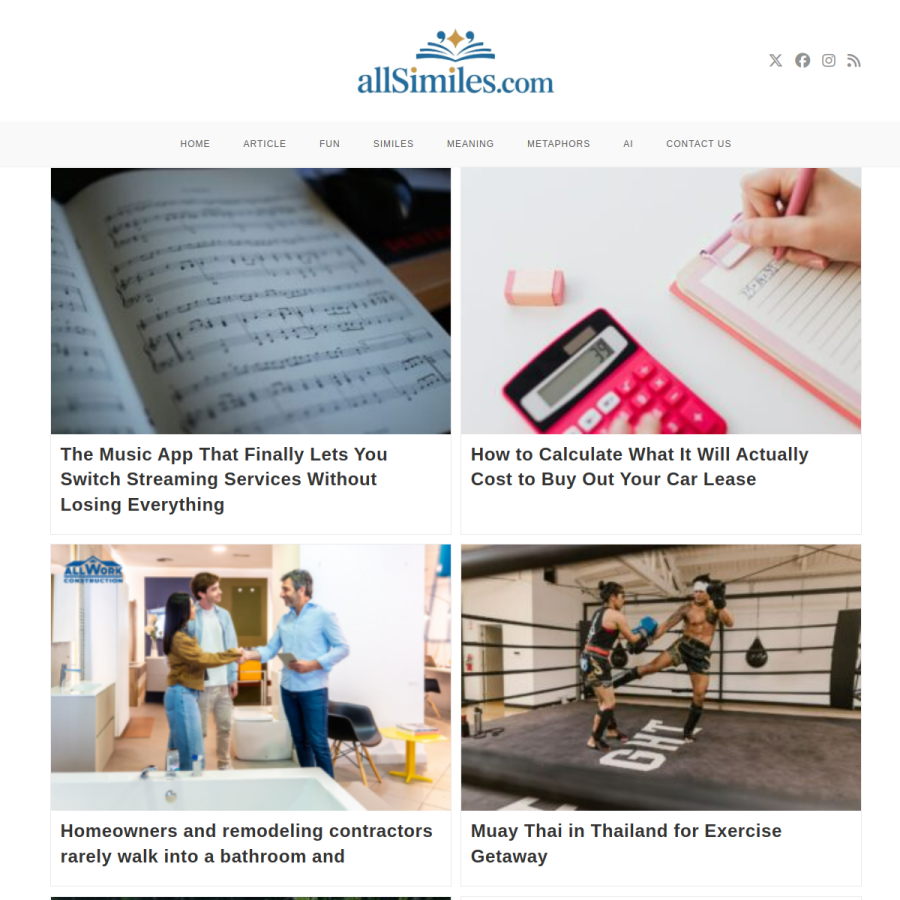 allsimiles.com homepage screenshot