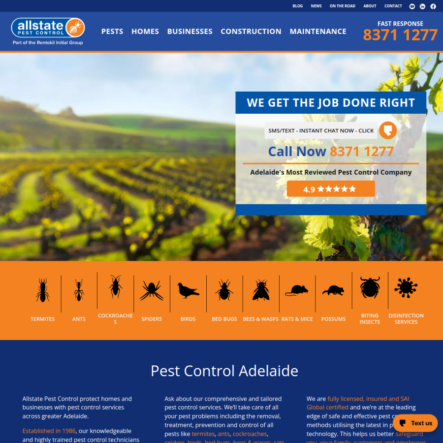 allstatepest.com.au homepage screenshot