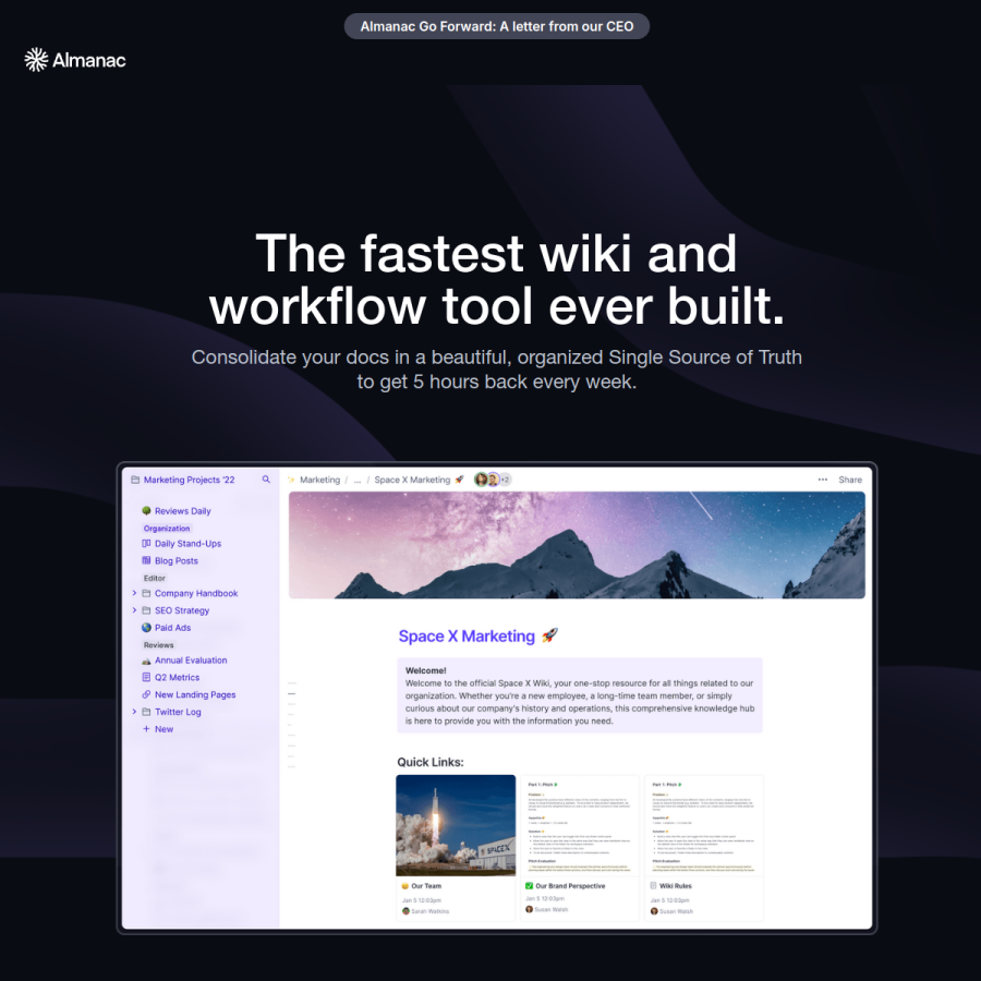almanac.io homepage screenshot