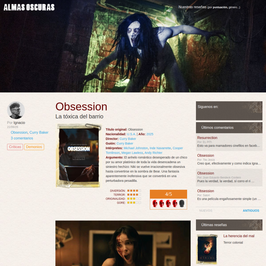 almasoscuras.com homepage screenshot