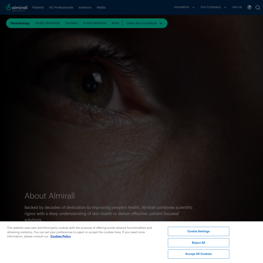 almirall.com homepage screenshot