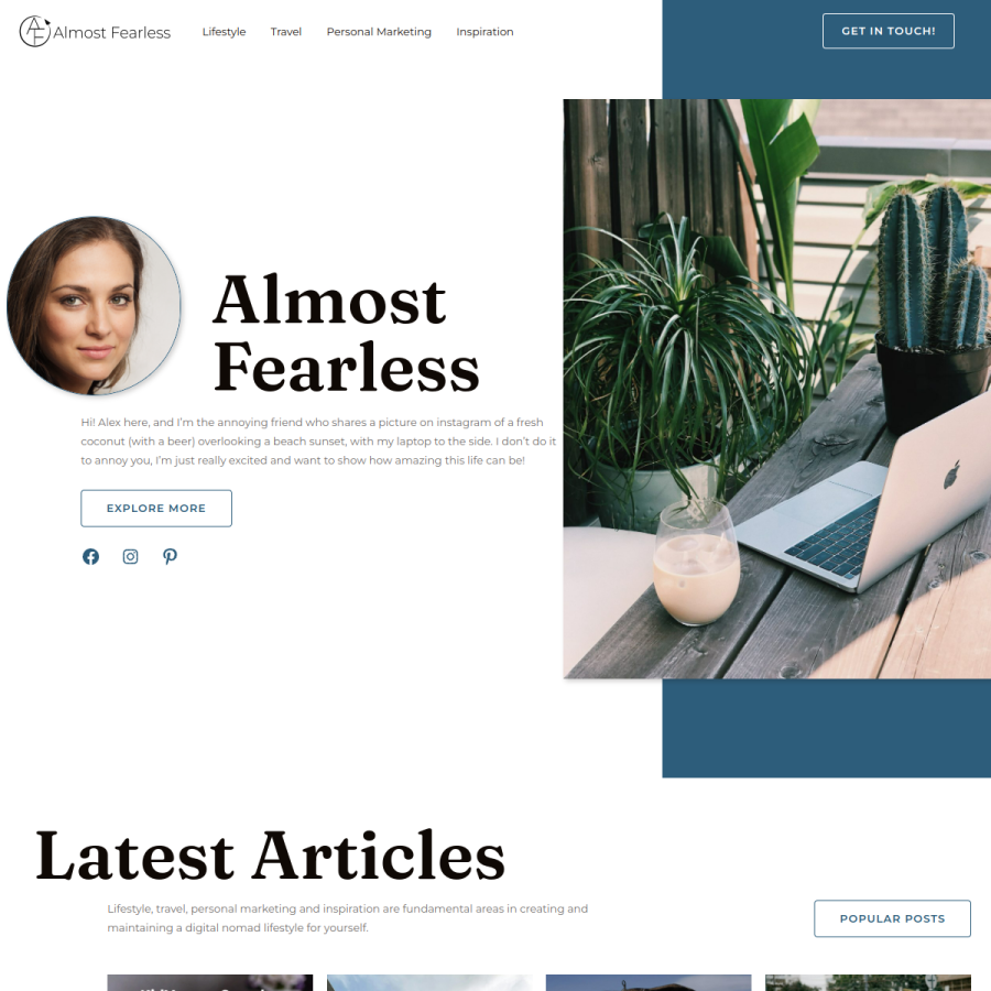 almostfearless.com homepage screenshot