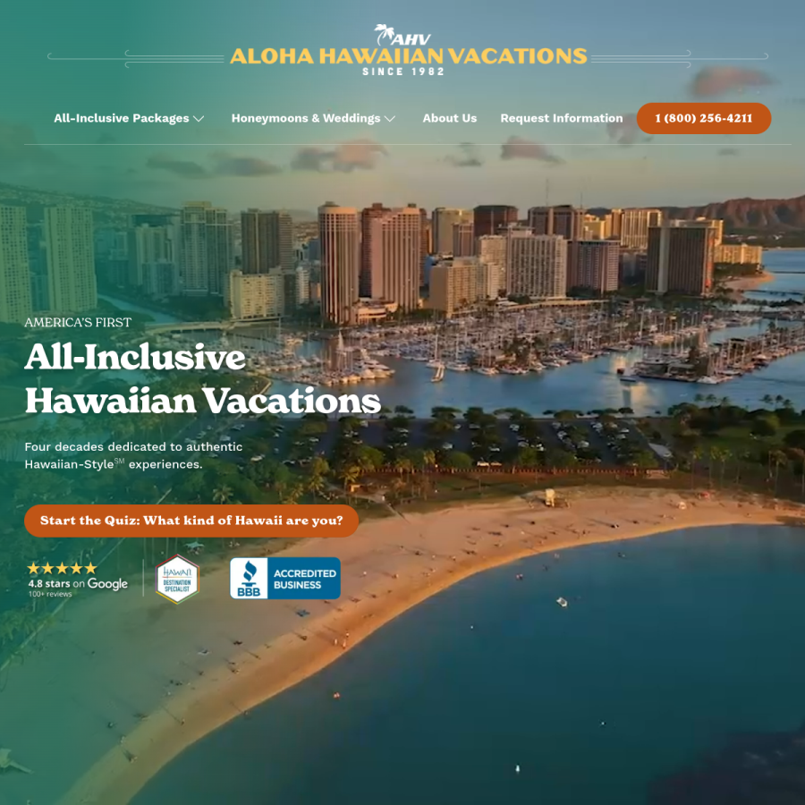 aloha-hawaiian.com homepage screenshot
