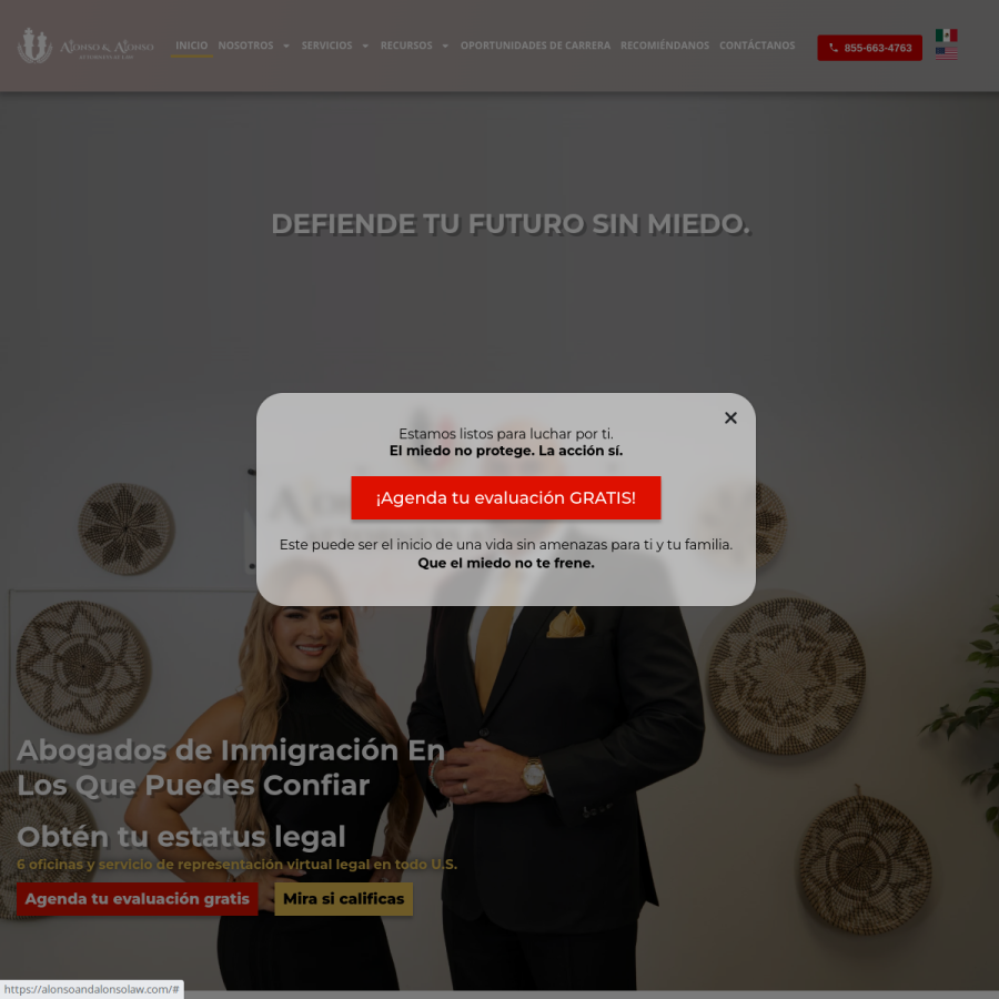 alonsoandalonsolaw.com homepage screenshot