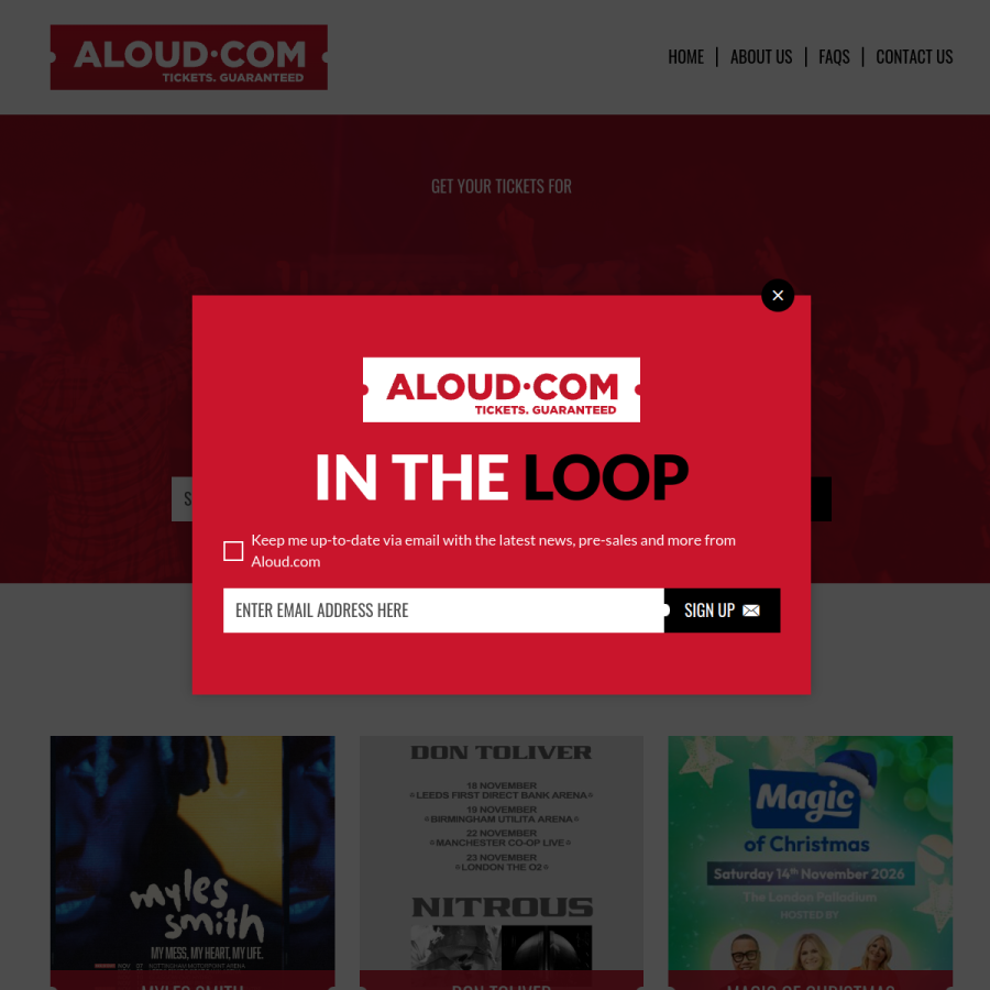 aloud.com homepage screenshot