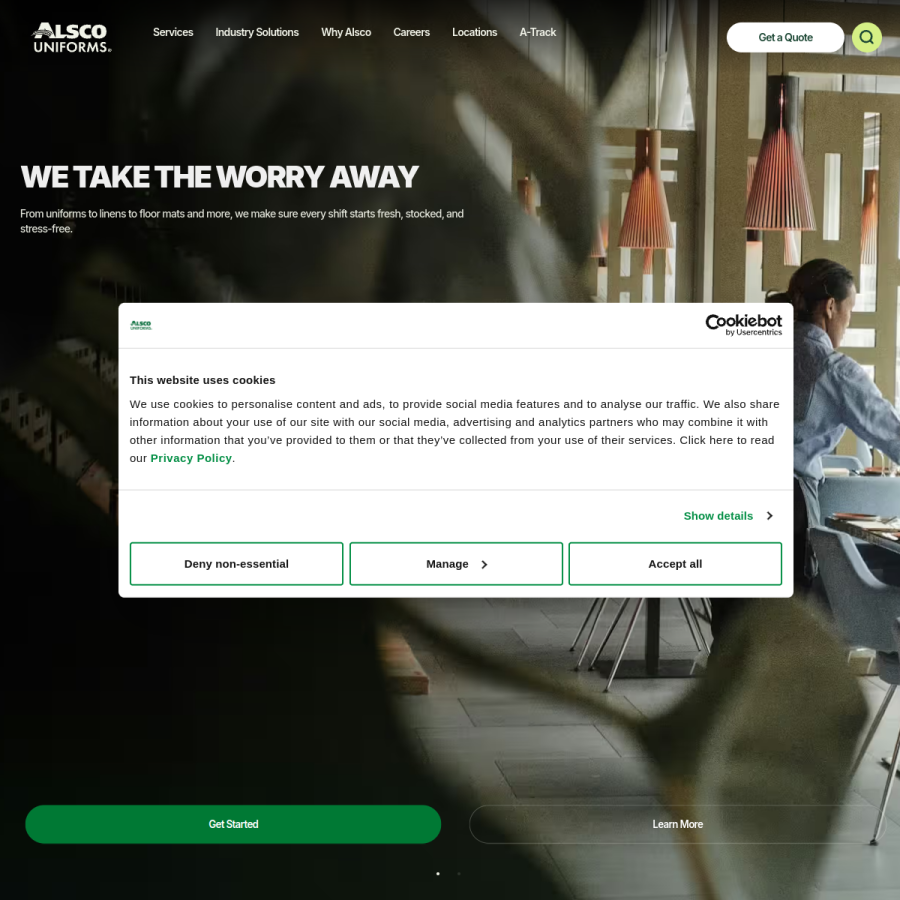 alsco.com homepage screenshot