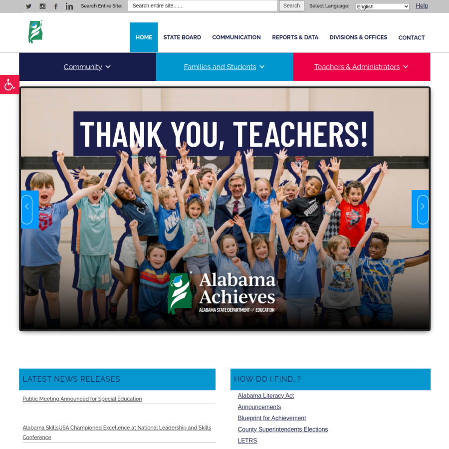 alsde.edu homepage screenshot