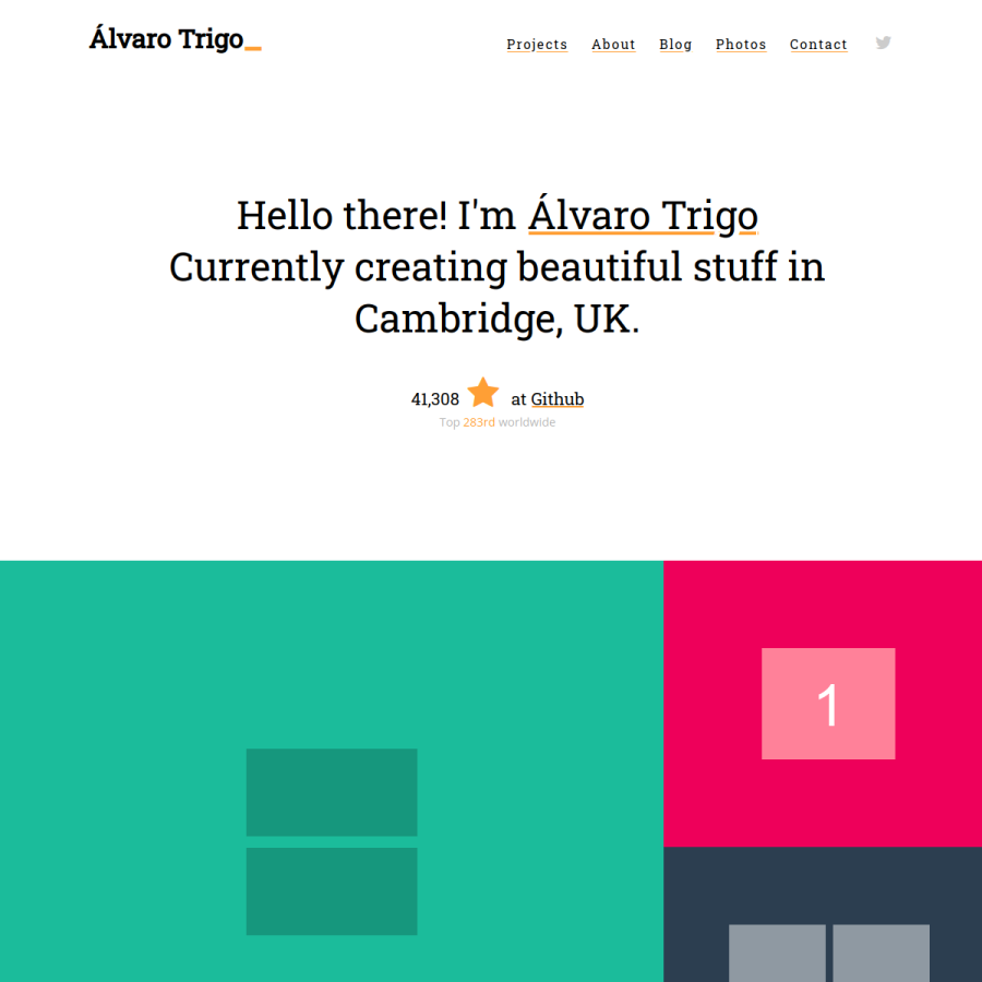 alvarotrigo.com homepage screenshot