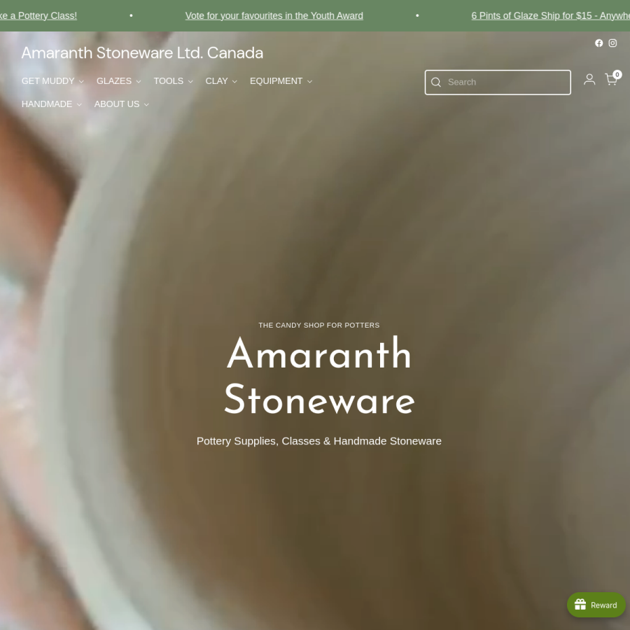 amaranthstoneware.ca homepage screenshot
