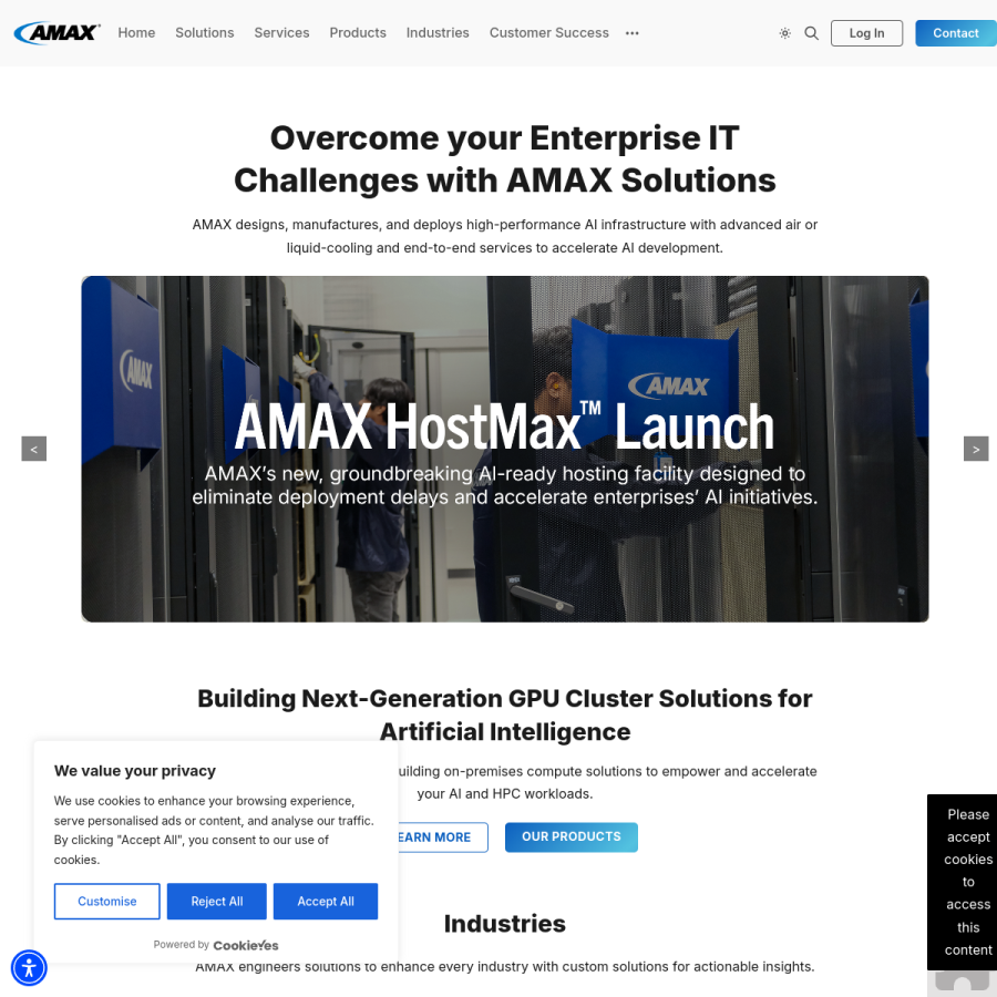 amax.com homepage screenshot
