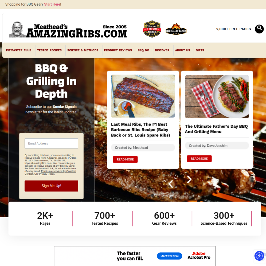 amazingribs.com homepage screenshot