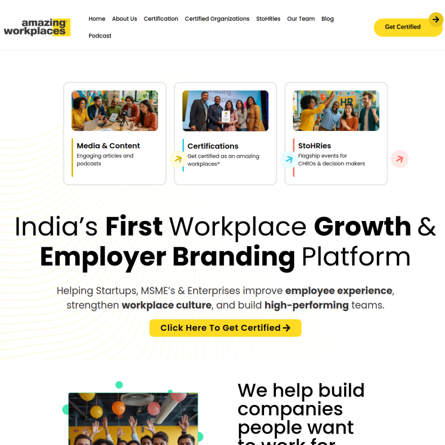 amazingworkplaces.co homepage screenshot