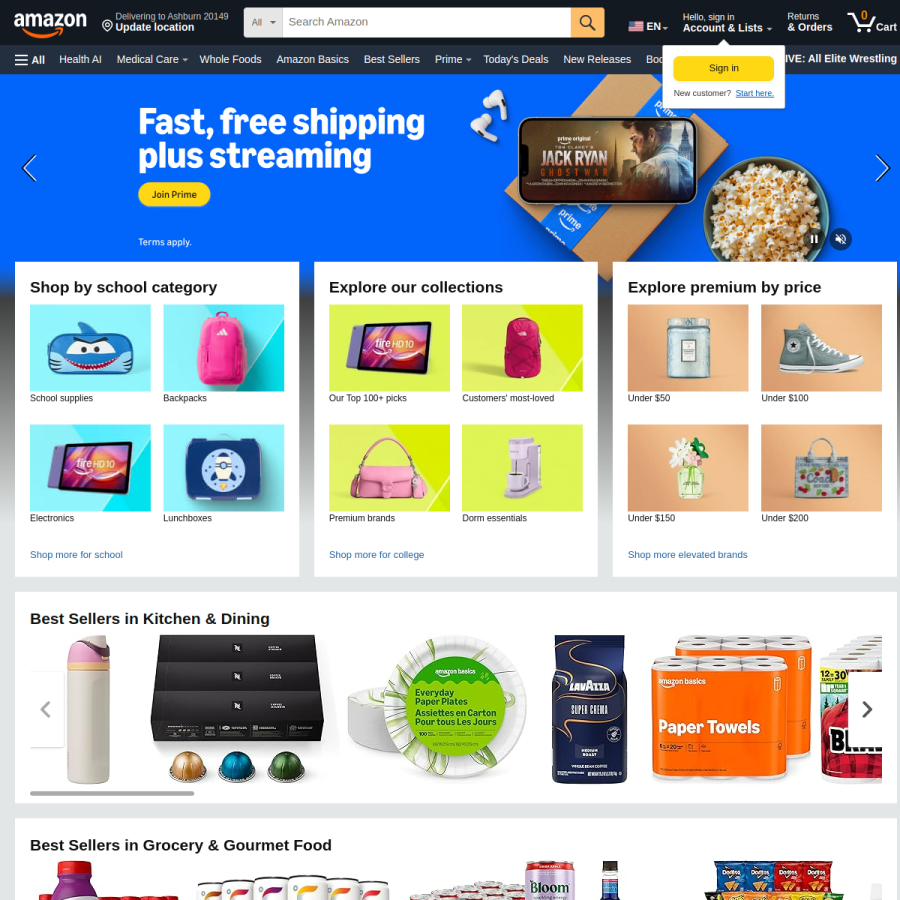 amazon.com homepage screenshot