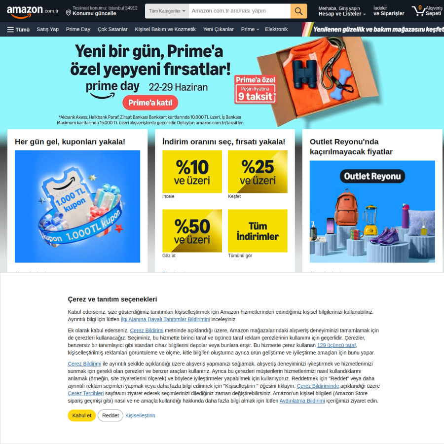 amazon.com.tr homepage screenshot