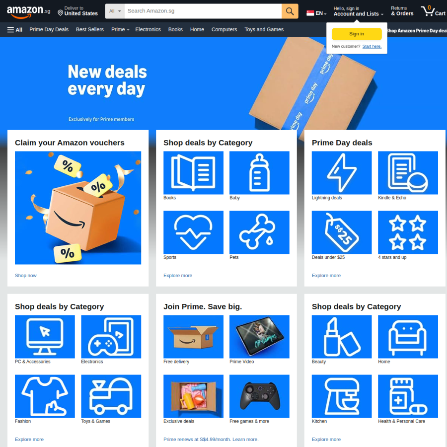 amazon.sg homepage screenshot
