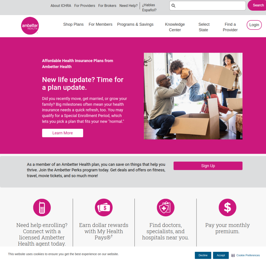 ambetterhealth.com homepage screenshot
