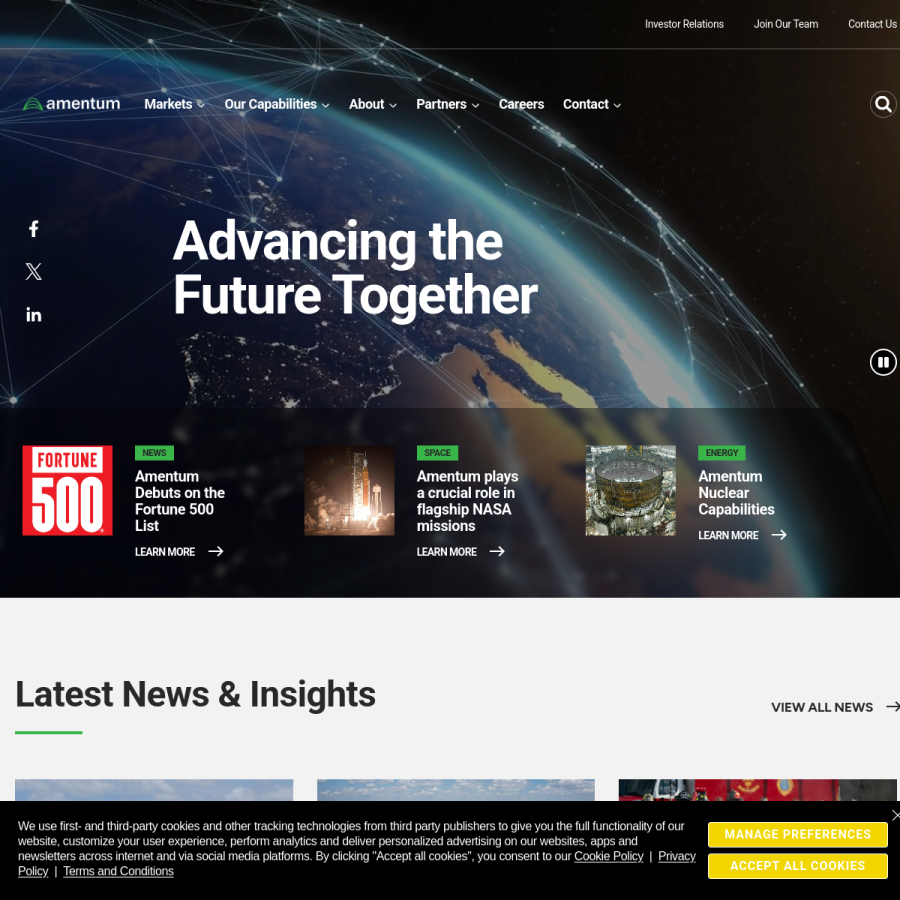 amentum.com homepage screenshot