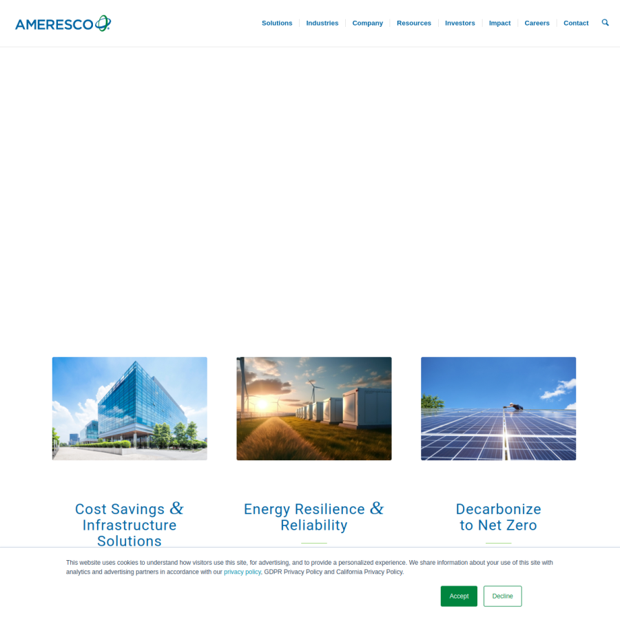 ameresco.com homepage screenshot
