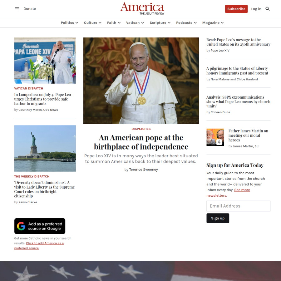 americamagazine.org homepage screenshot