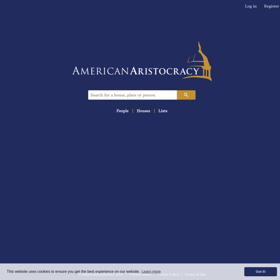 americanaristocracy.com homepage screenshot