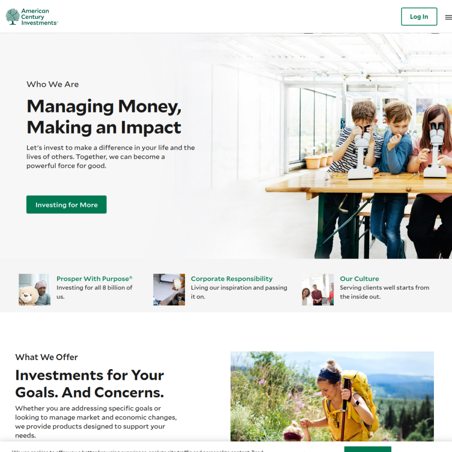 americancentury.com homepage screenshot
