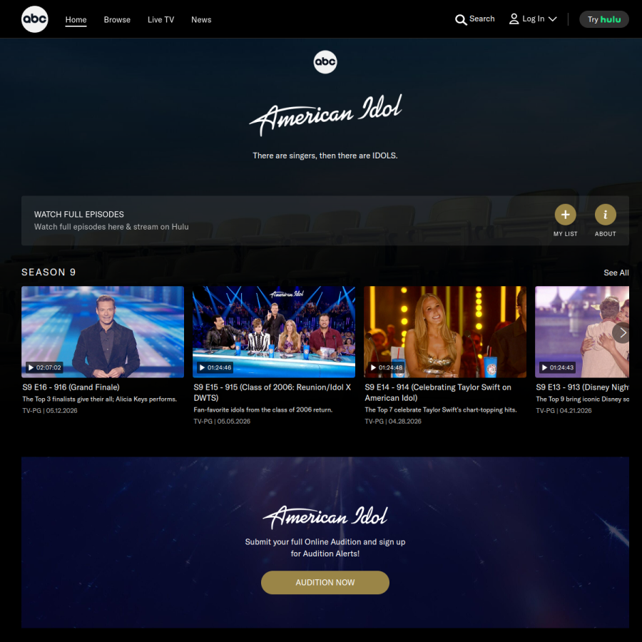 americanidol.com homepage screenshot