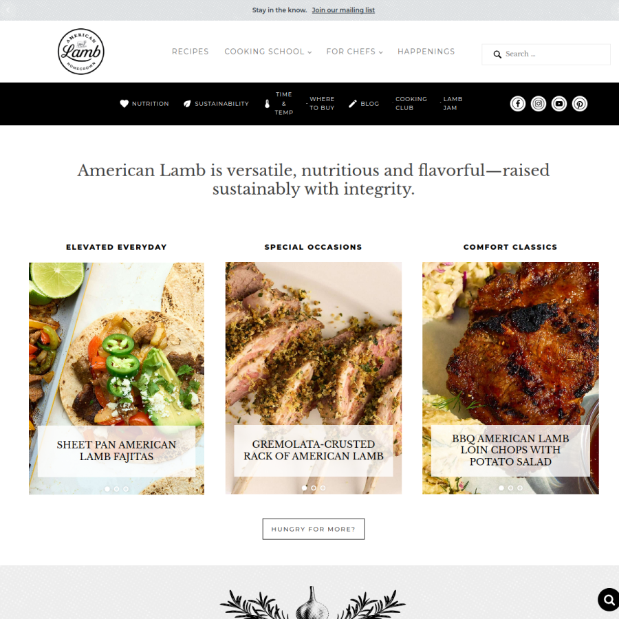 americanlamb.com homepage screenshot