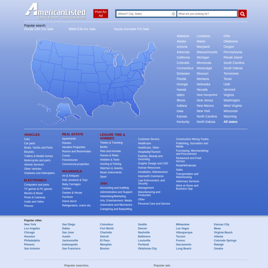 americanlisted.com homepage screenshot