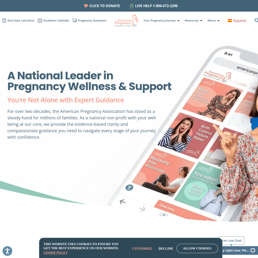 americanpregnancy.org homepage screenshot