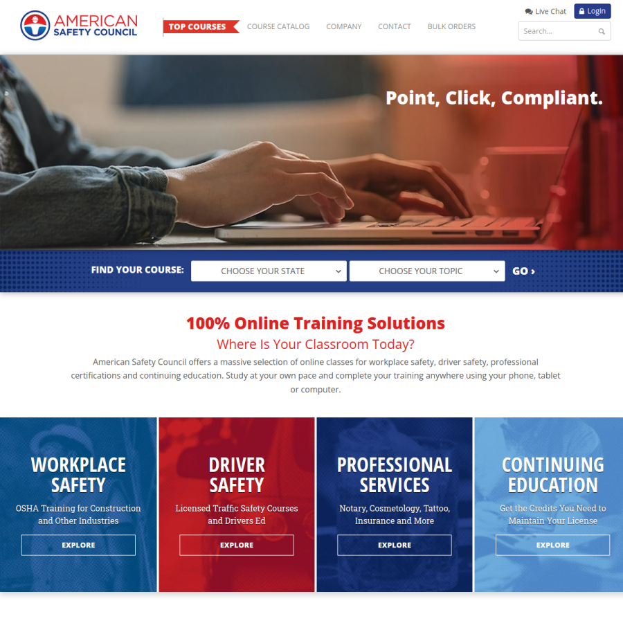 americansafetycouncil.com homepage screenshot