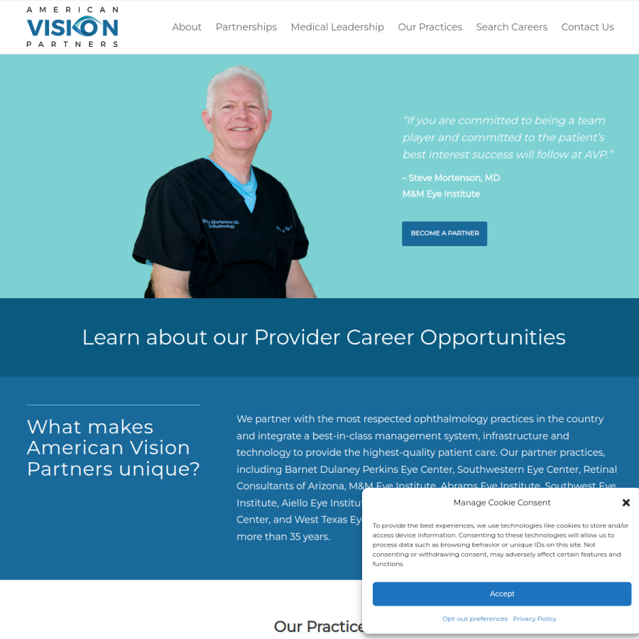 americanvisionpartners.com homepage screenshot