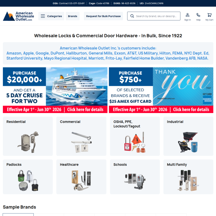 americanwholesaleoutlet.com homepage screenshot