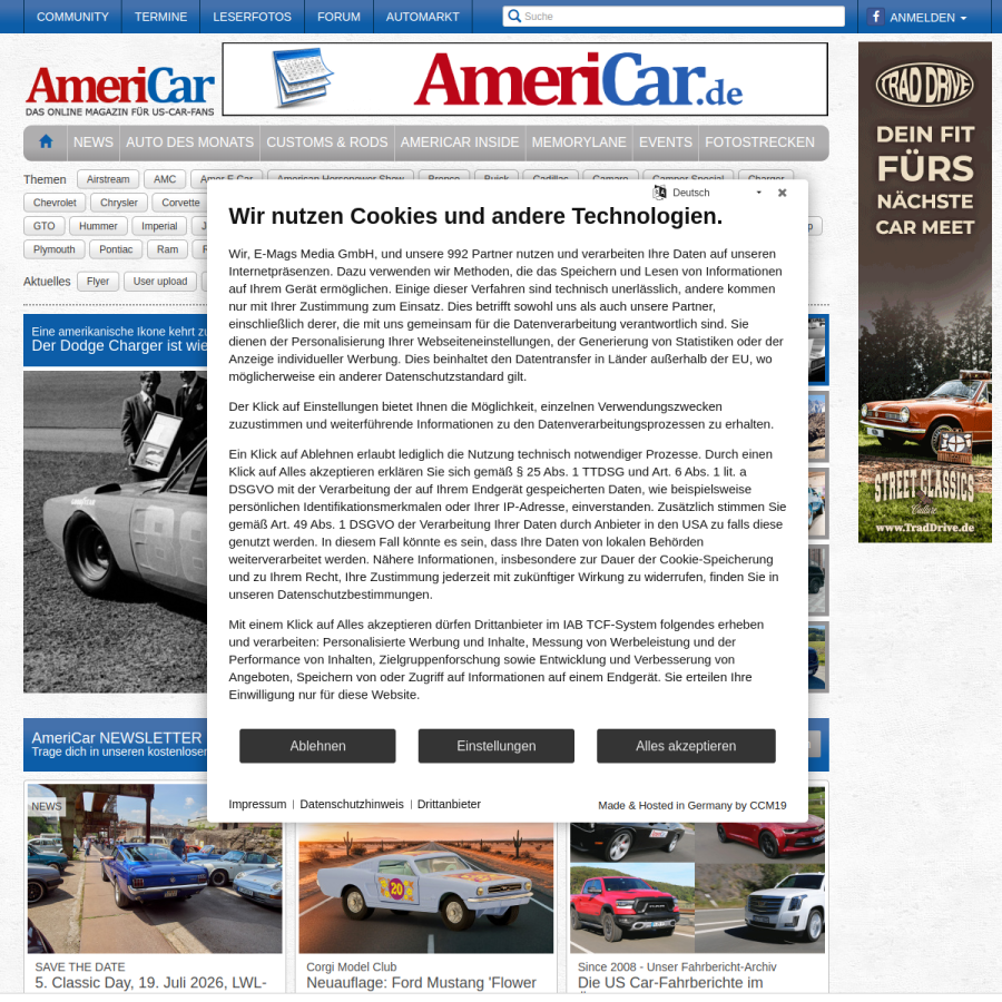 americar.de homepage screenshot