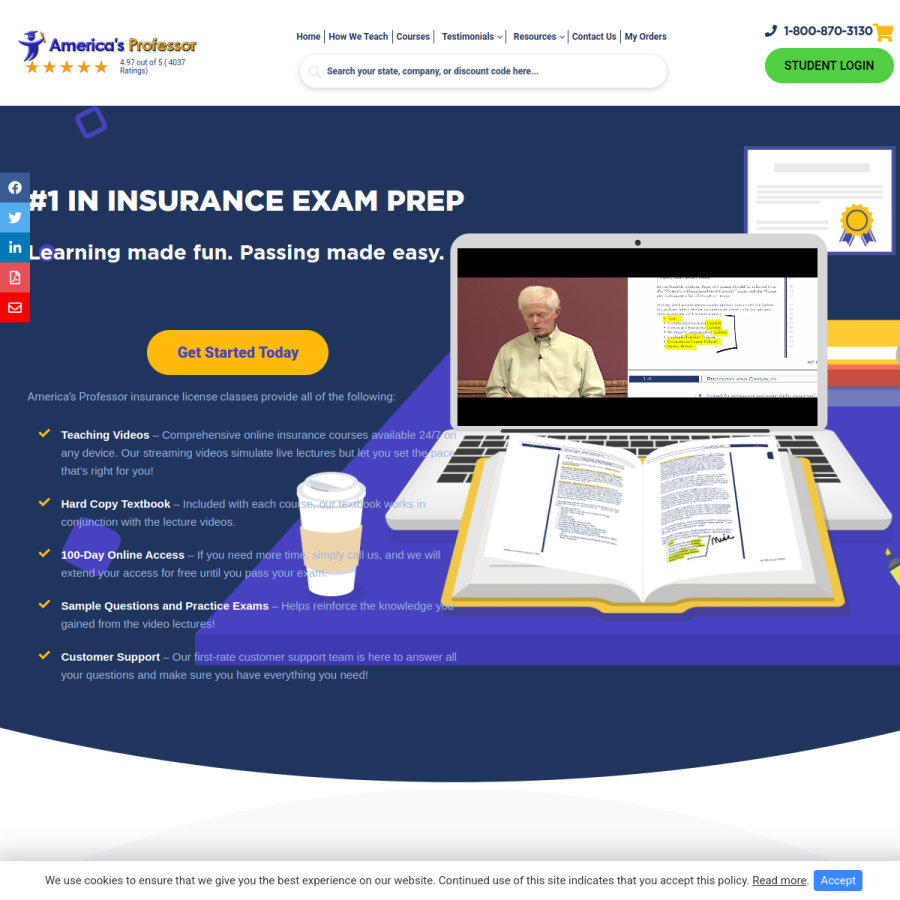americasprofessor.com homepage screenshot