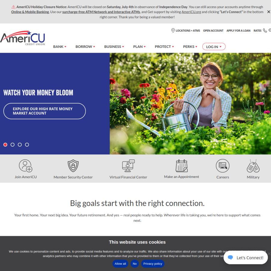 americu.org homepage screenshot