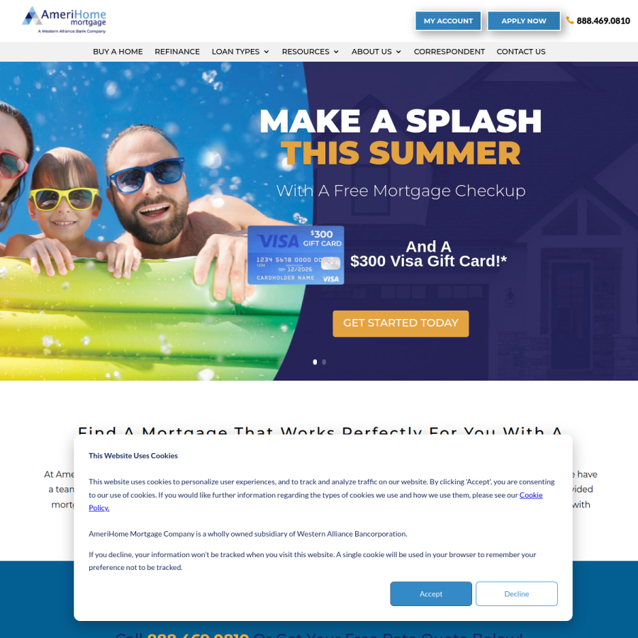 amerihome.com homepage screenshot