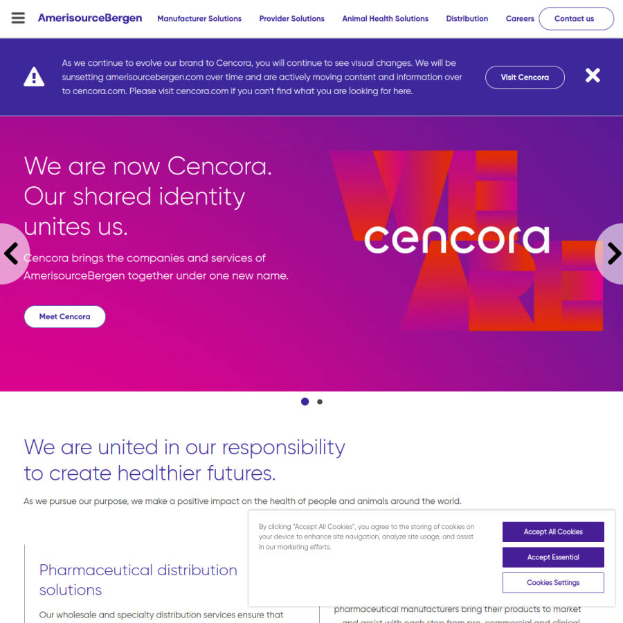 amerisourcebergen.com homepage screenshot