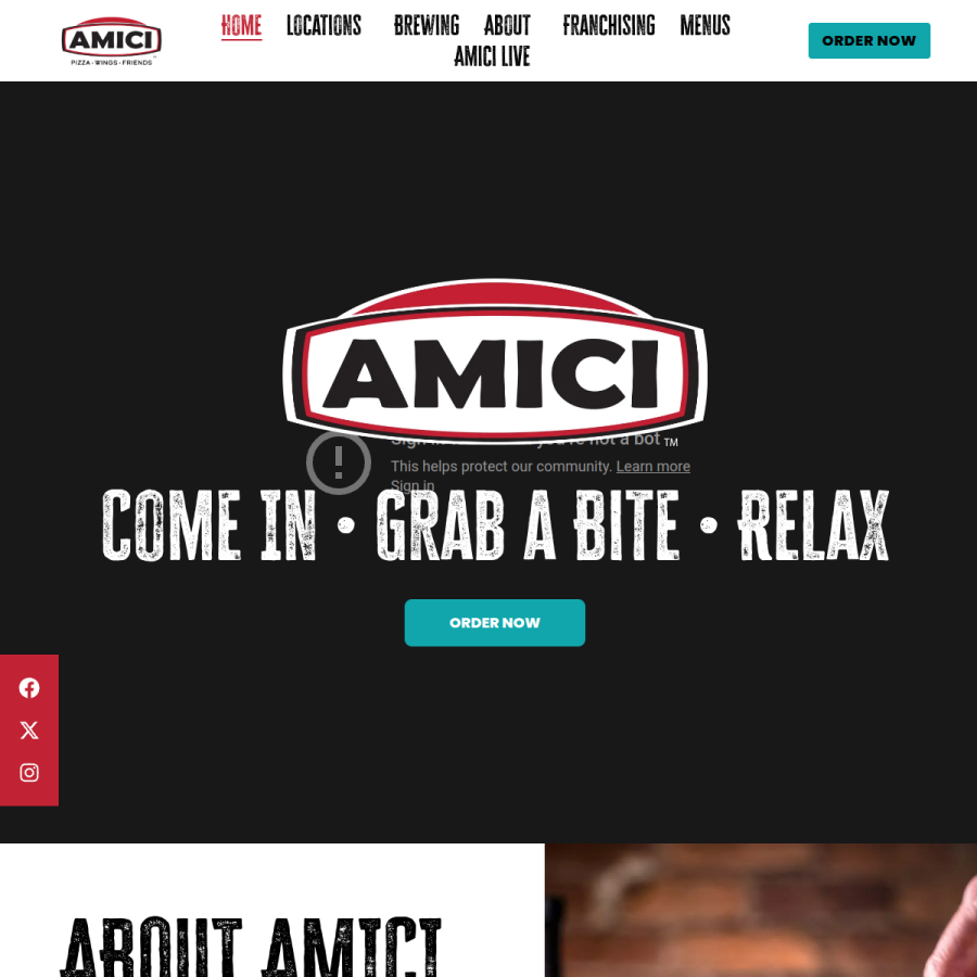 amici-cafe.com homepage screenshot