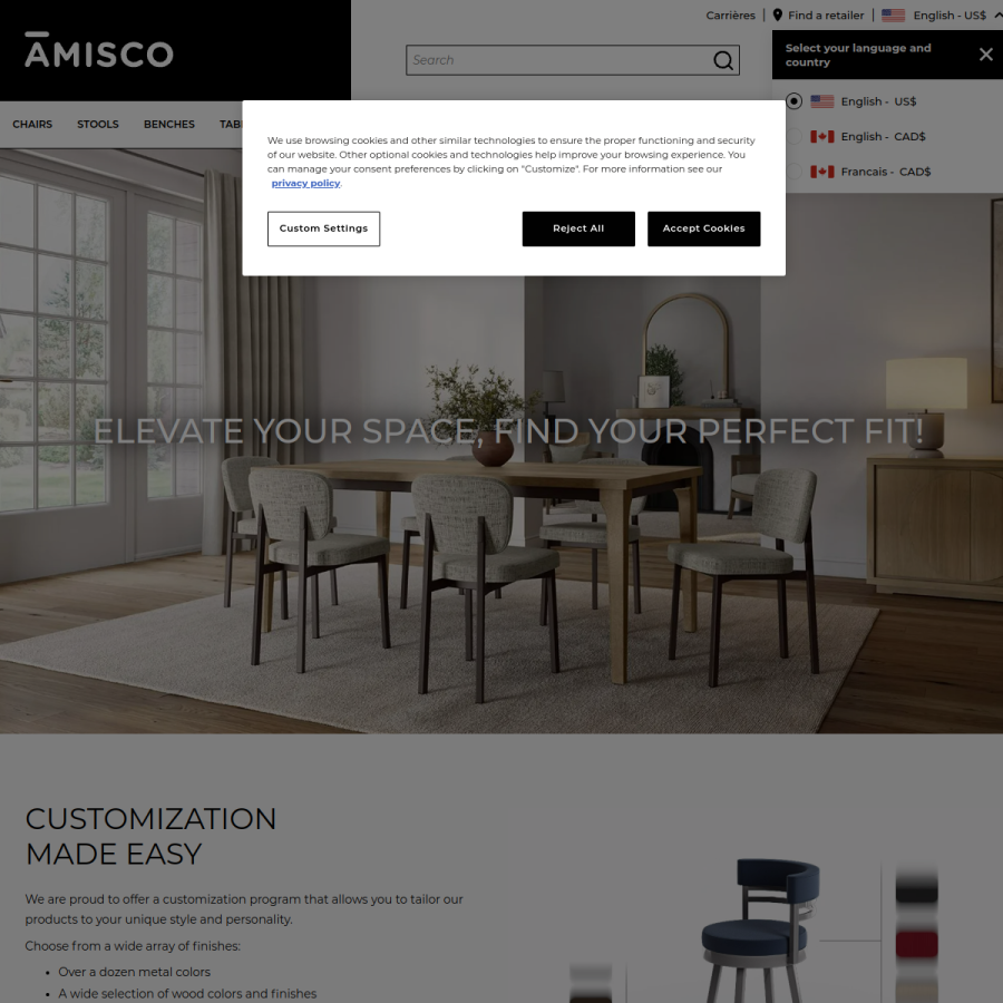 amisco.com homepage screenshot
