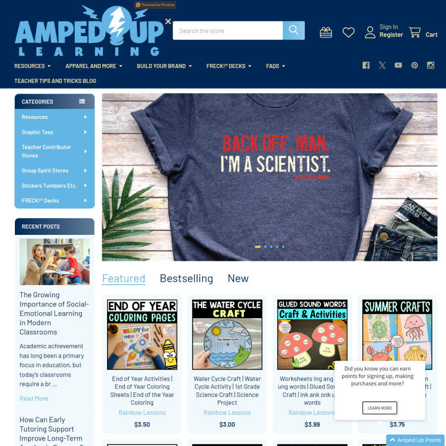 ampeduplearning.com homepage screenshot