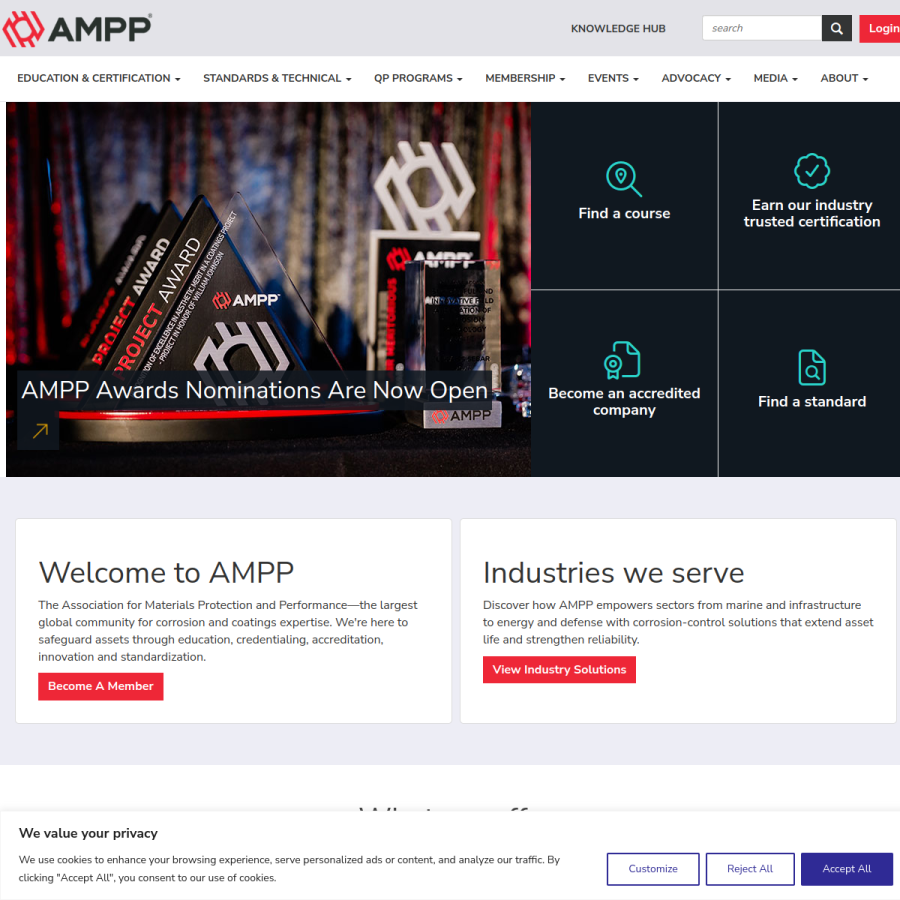 ampp.org homepage screenshot