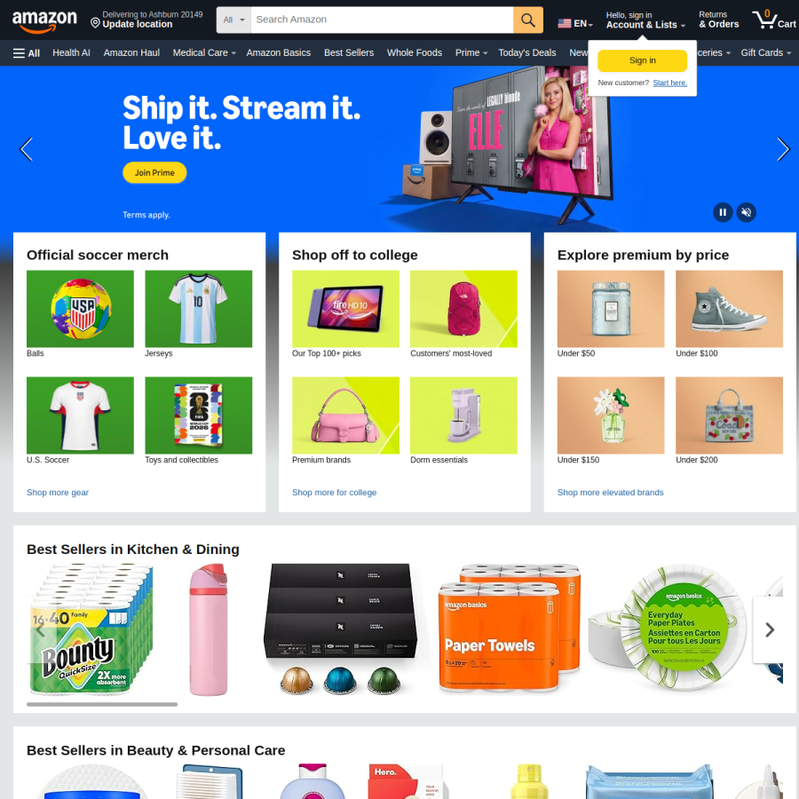 amzn.to homepage screenshot