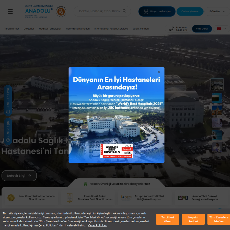 anadolusaglik.org homepage screenshot
